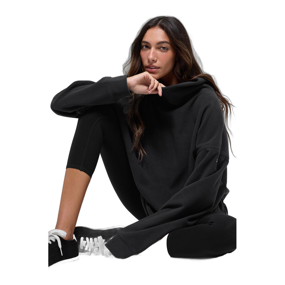 alo Polar Fleece Hazy Pullover - Black
