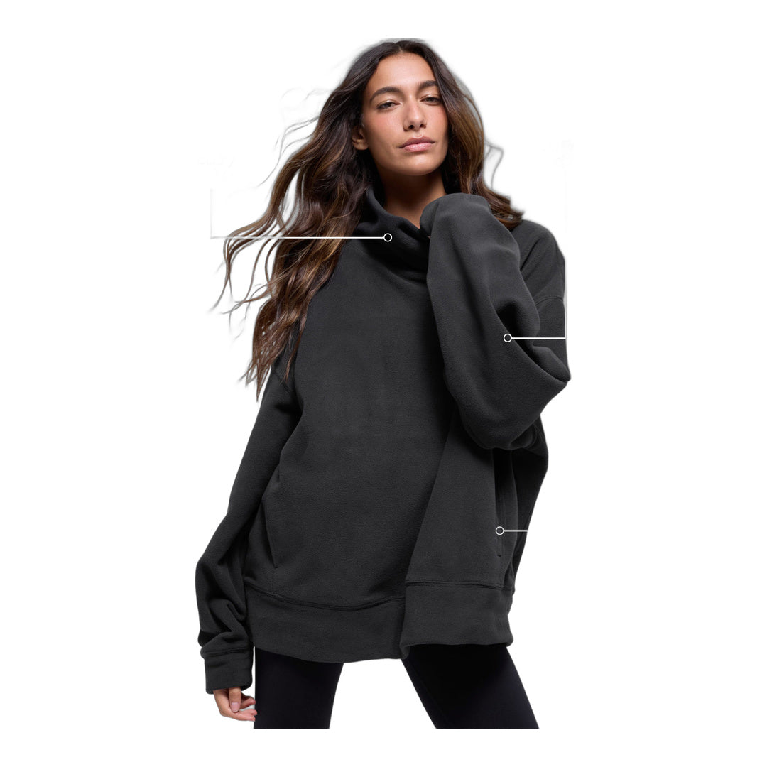 alo Polar Fleece Hazy Pullover - Black