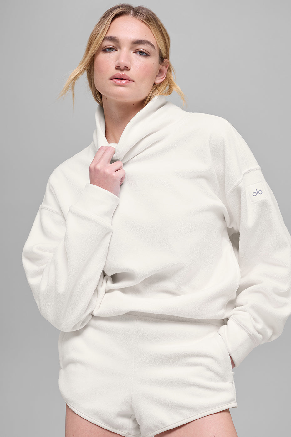 alo Polar Fleece Hazy Pullover - Ivory