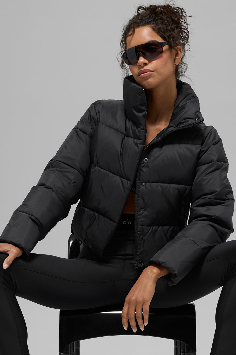 alo Gold Rush Puffer - Black
