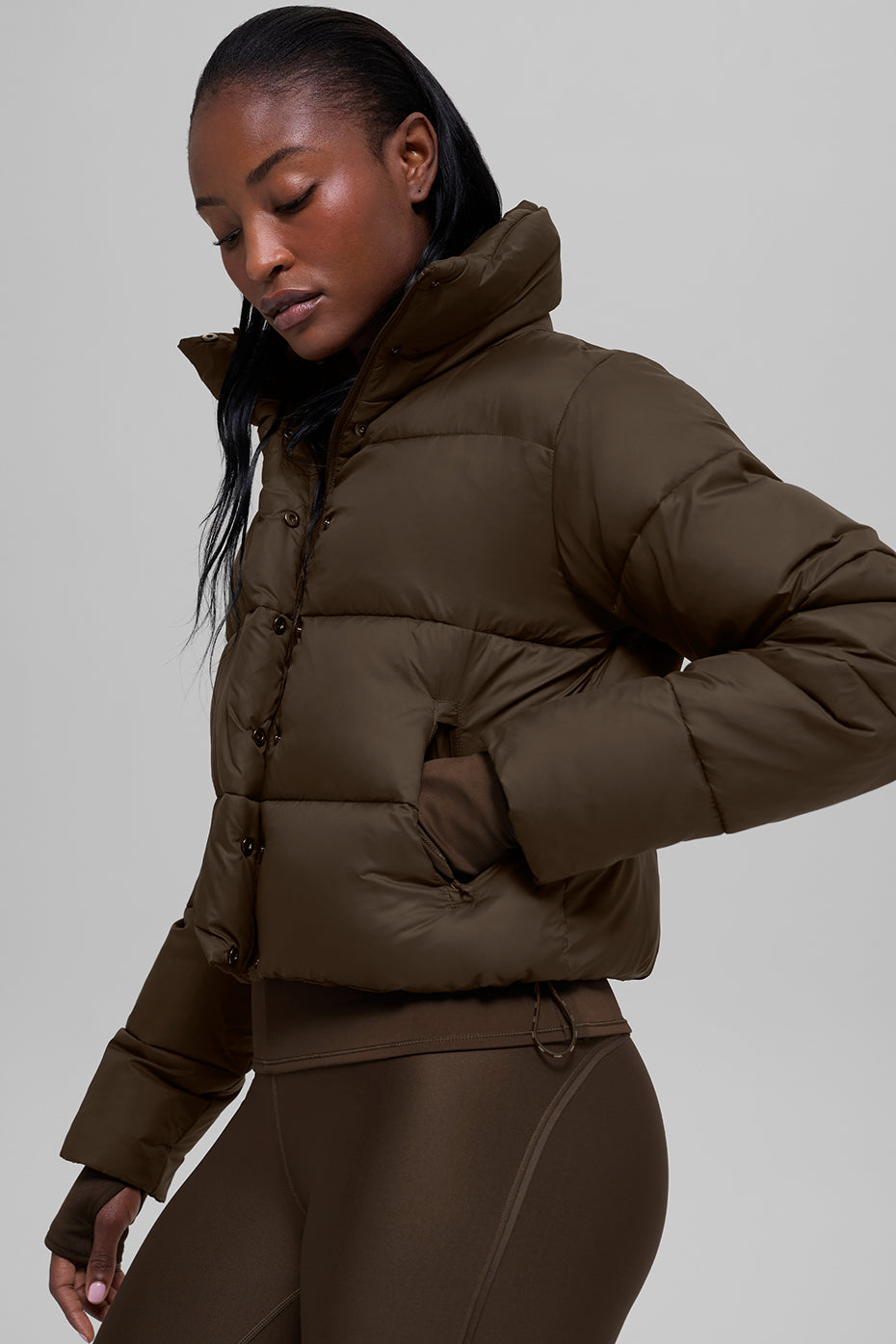 alo Gold Rush Puffer - Espresso