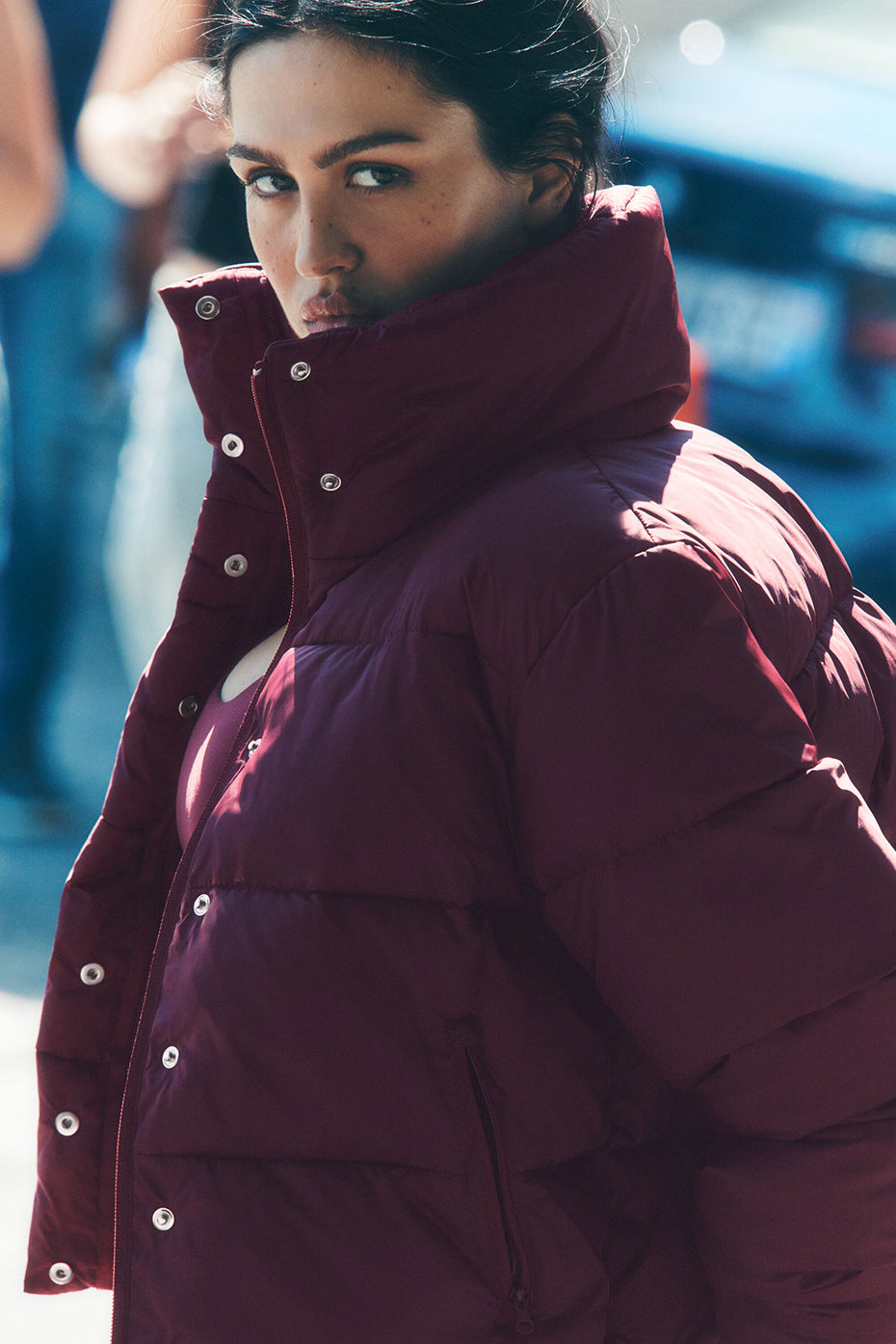 alo Gold Rush Puffer - Burgundy
