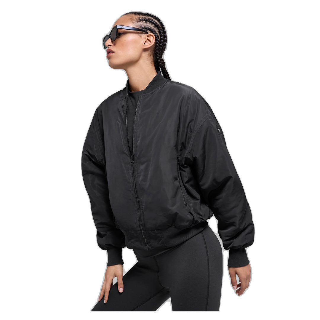 ALO Faux Fur Urbanite Bomber - Black/Ivory