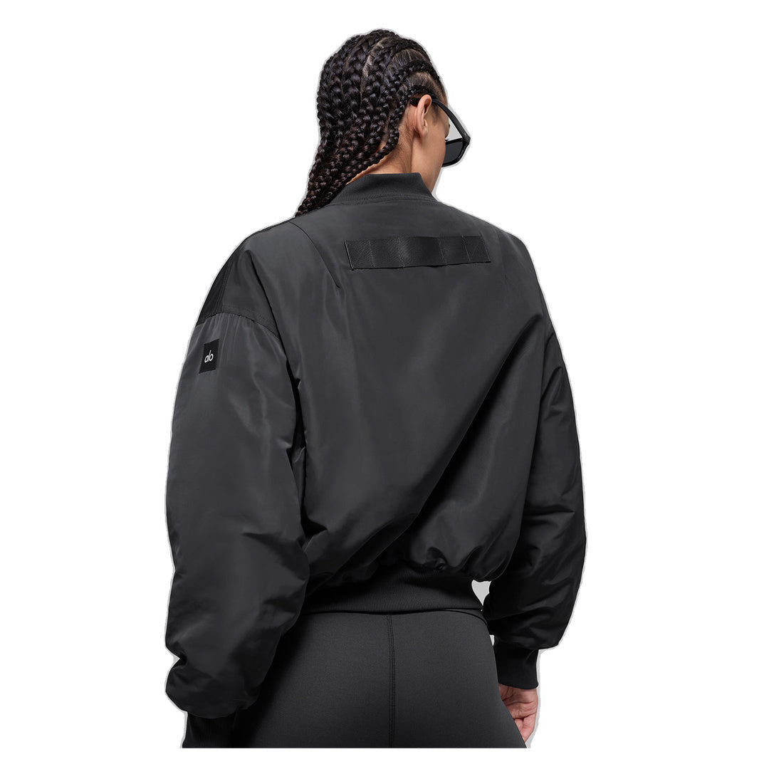 ALO Faux Fur Urbanite Bomber - Black/Ivory