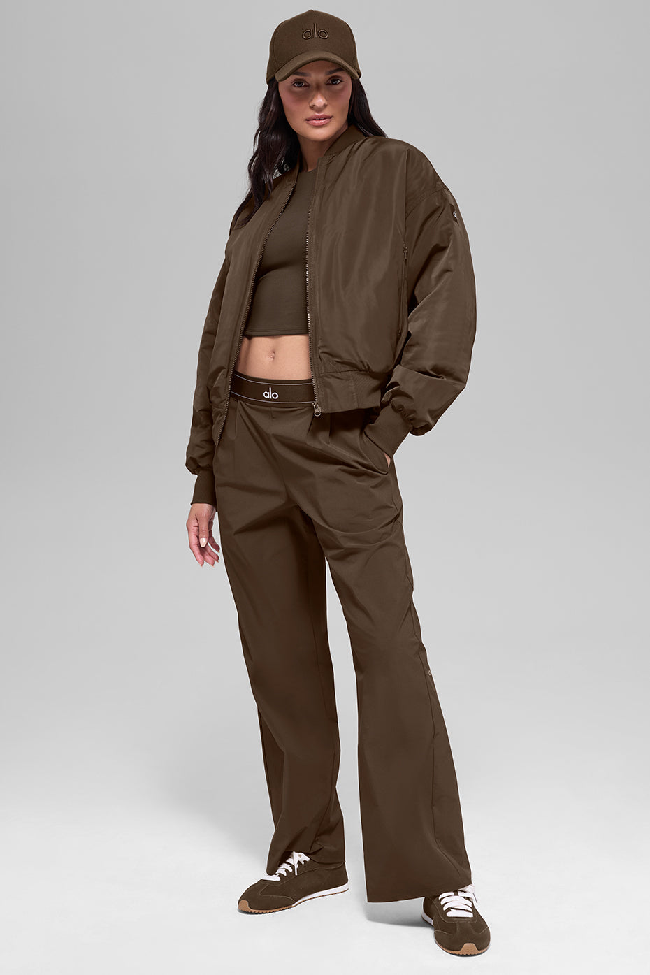 alo Faux Fur Urbanite Bomber - Espresso/Ivory