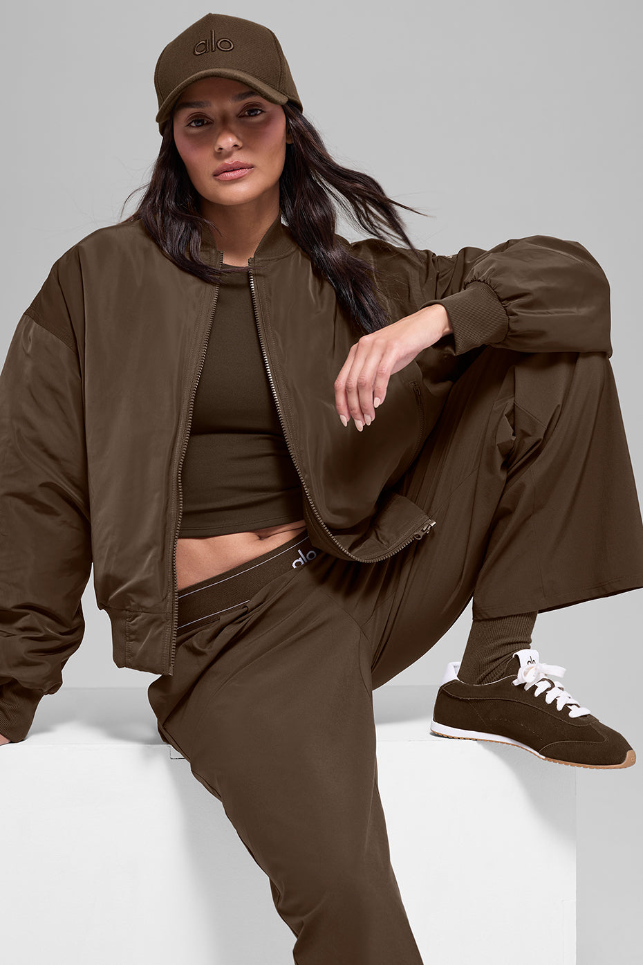 alo Faux Fur Urbanite Bomber - Espresso/Ivory