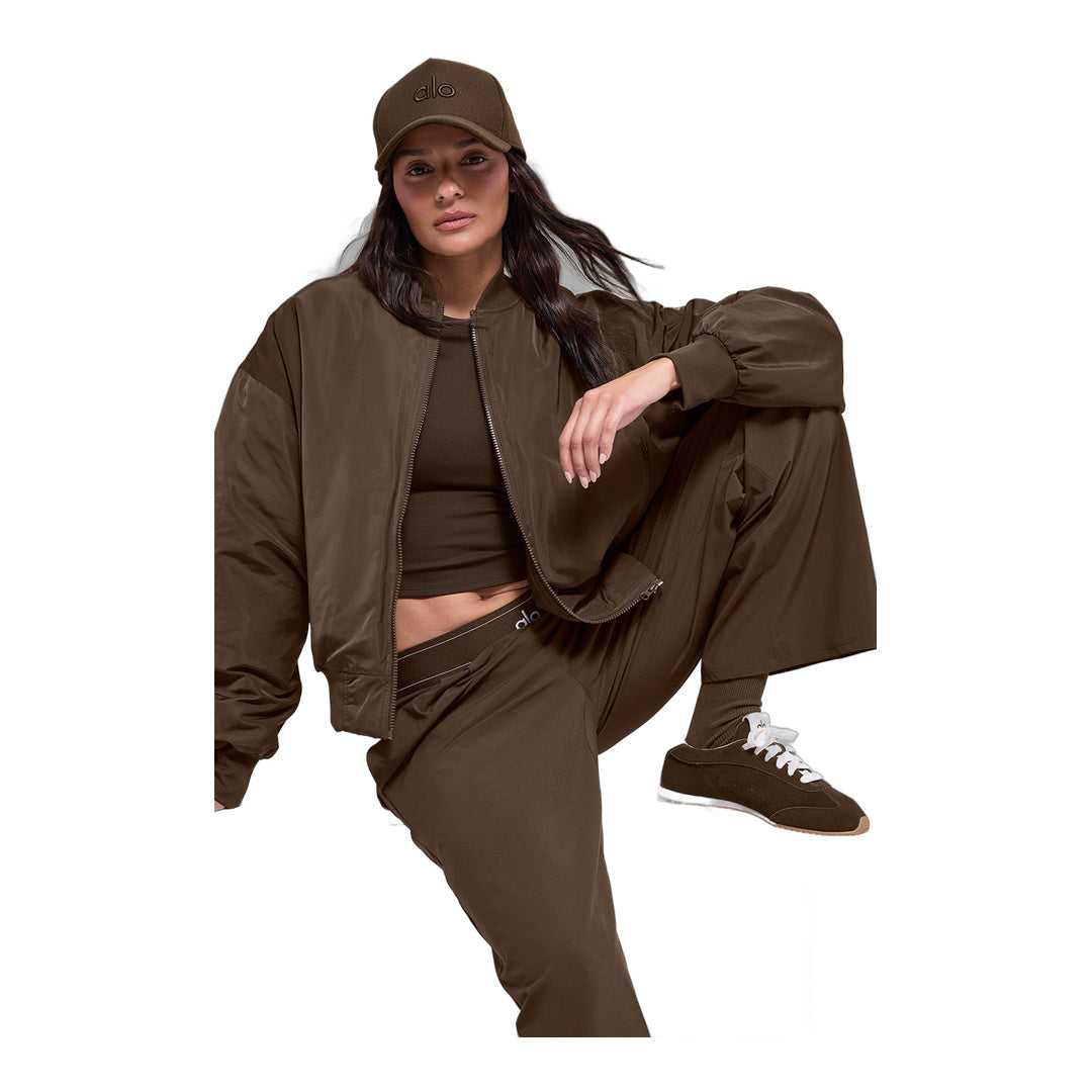 alo Faux Fur Urbanite Bomber - Espresso/Ivory