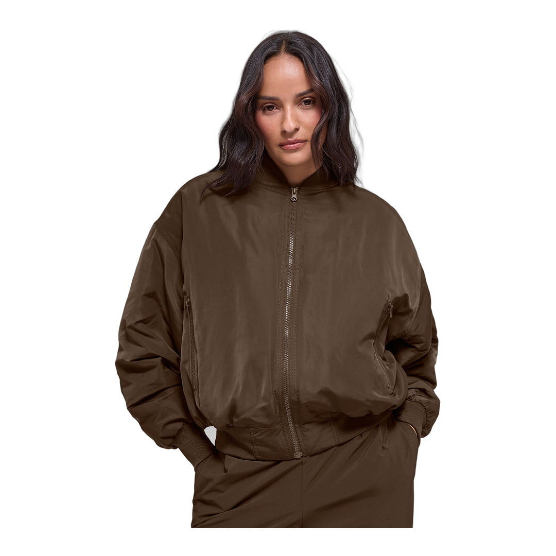 alo Faux Fur Urbanite Bomber - Espresso/Ivory