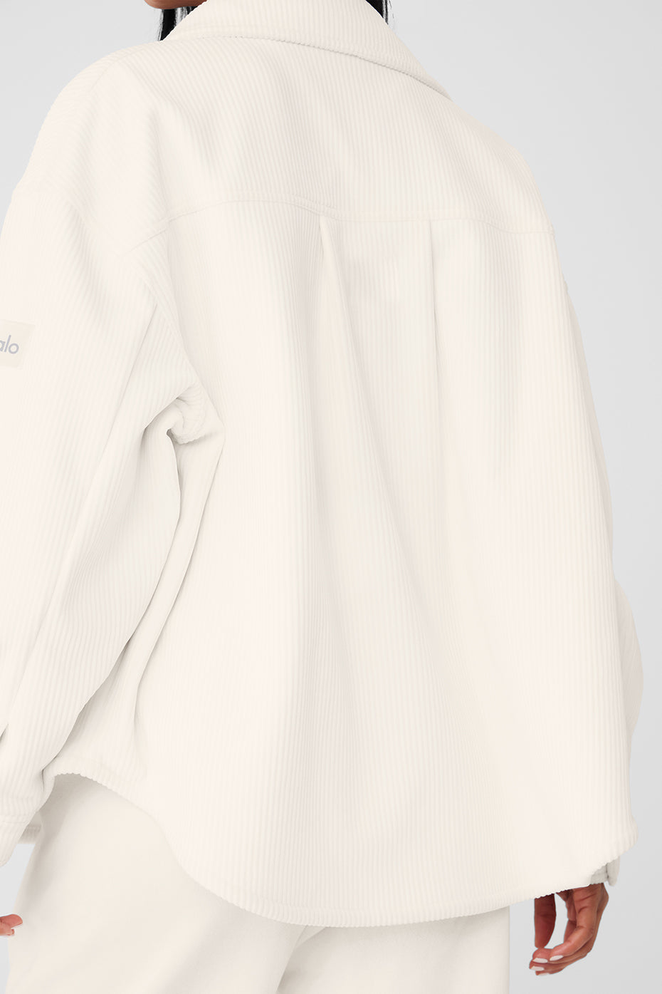 alo Ribbed Velour Mountain Side Shacket - Ivory