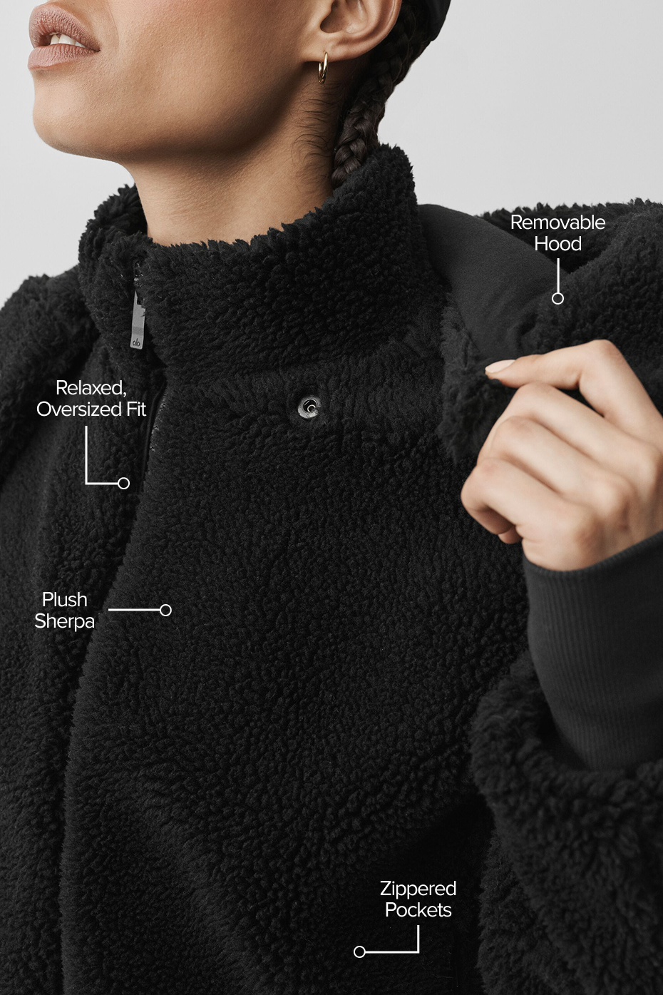 alo Foxy Sherpa Jacket - Black