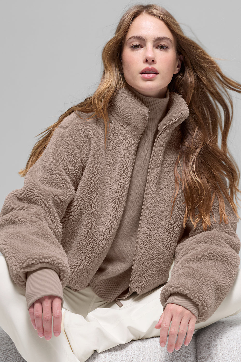 alo Foxy Sherpa Jacket - Chai Latte
