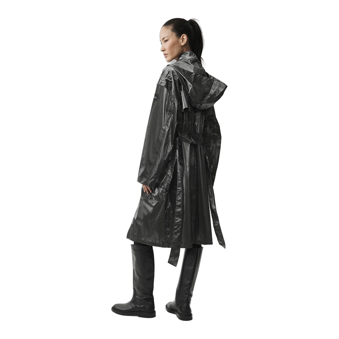 alo Metallic Break Line Trench - Silver Metallic