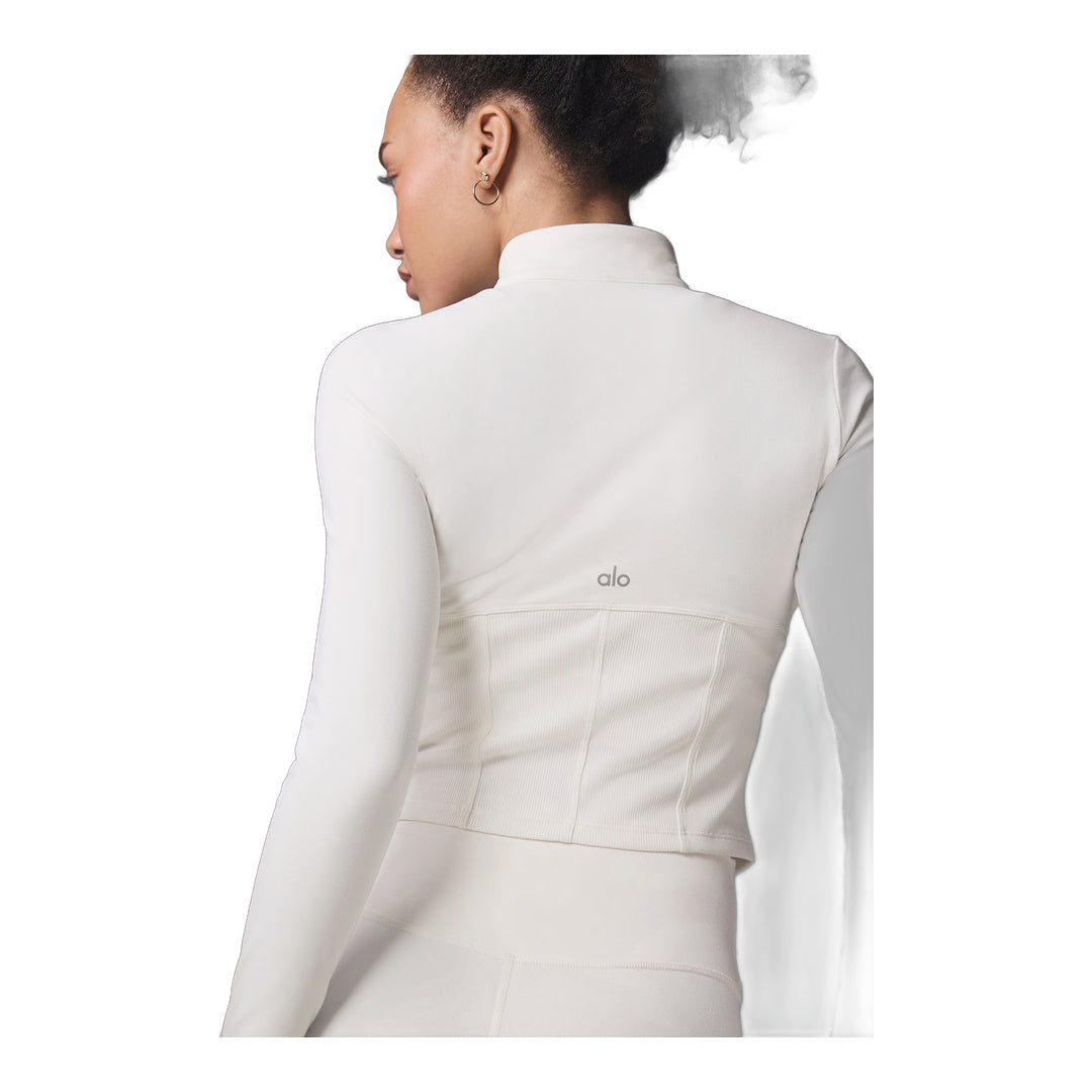 alo Airbrush Corset Full Zip Jacket - Ivory