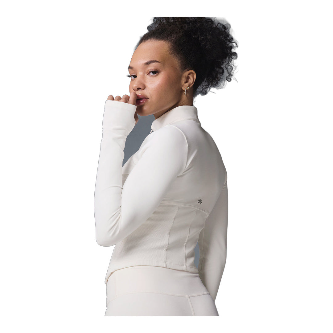 alo Airbrush Corset Full Zip Jacket - Ivory