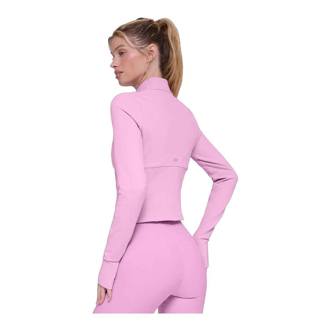 alo Airbrush Corset Full Zip Jacket - Candy Heart Pink