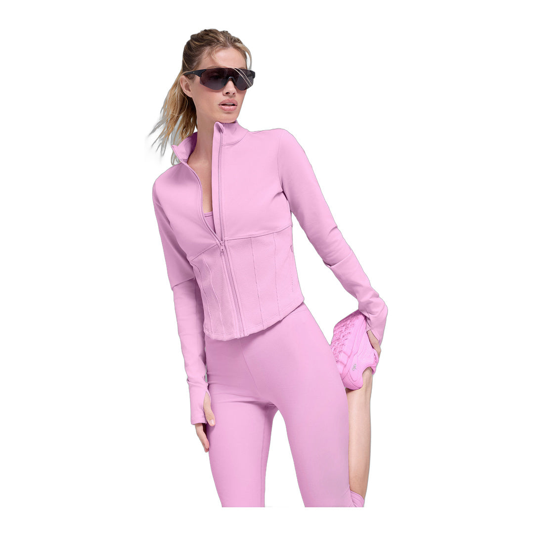 alo Airbrush Corset Full Zip Jacket - Candy Heart Pink