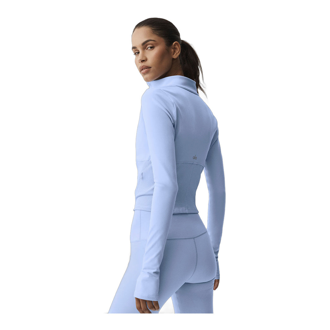 alo Airbrush Corset Full Zip Jacket - Light Provence Blue