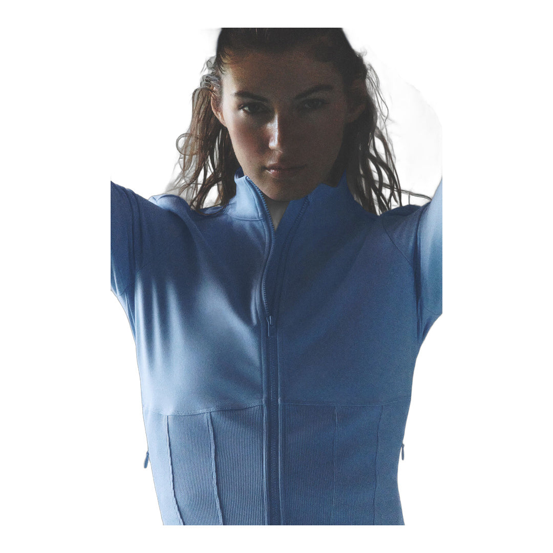 alo Airbrush Corset Full Zip Jacket - Light Provence Blue