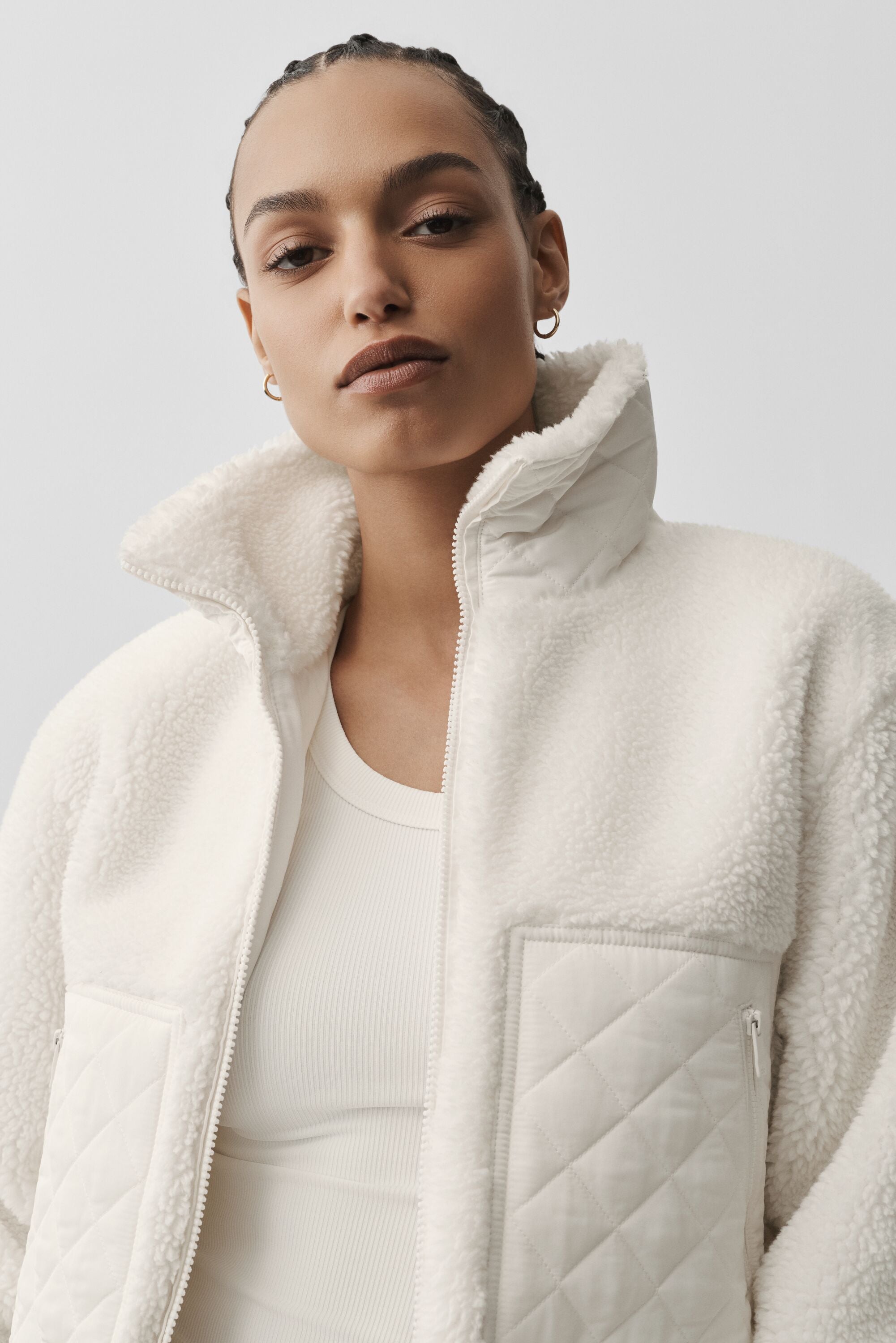 alo Sherpa Edge Bomber - Ivory