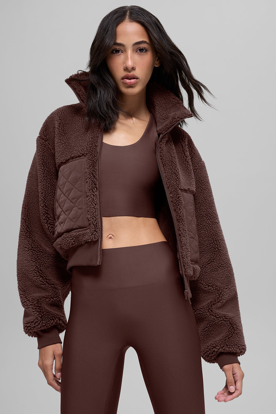 alo Sherpa Edge Bomber - Brownstone