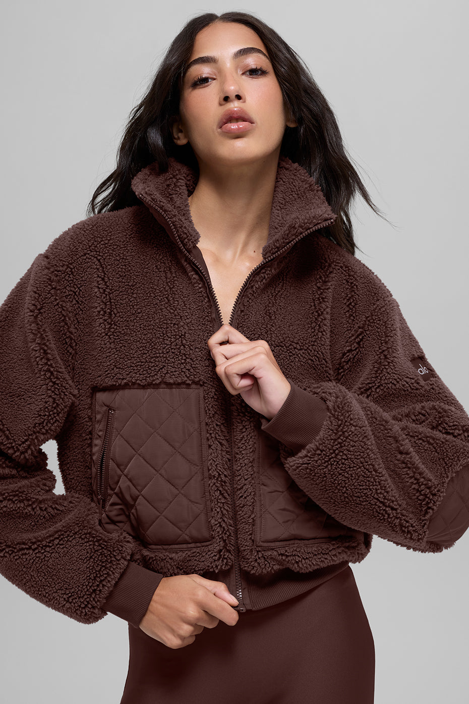 alo Sherpa Edge Bomber - Brownstone