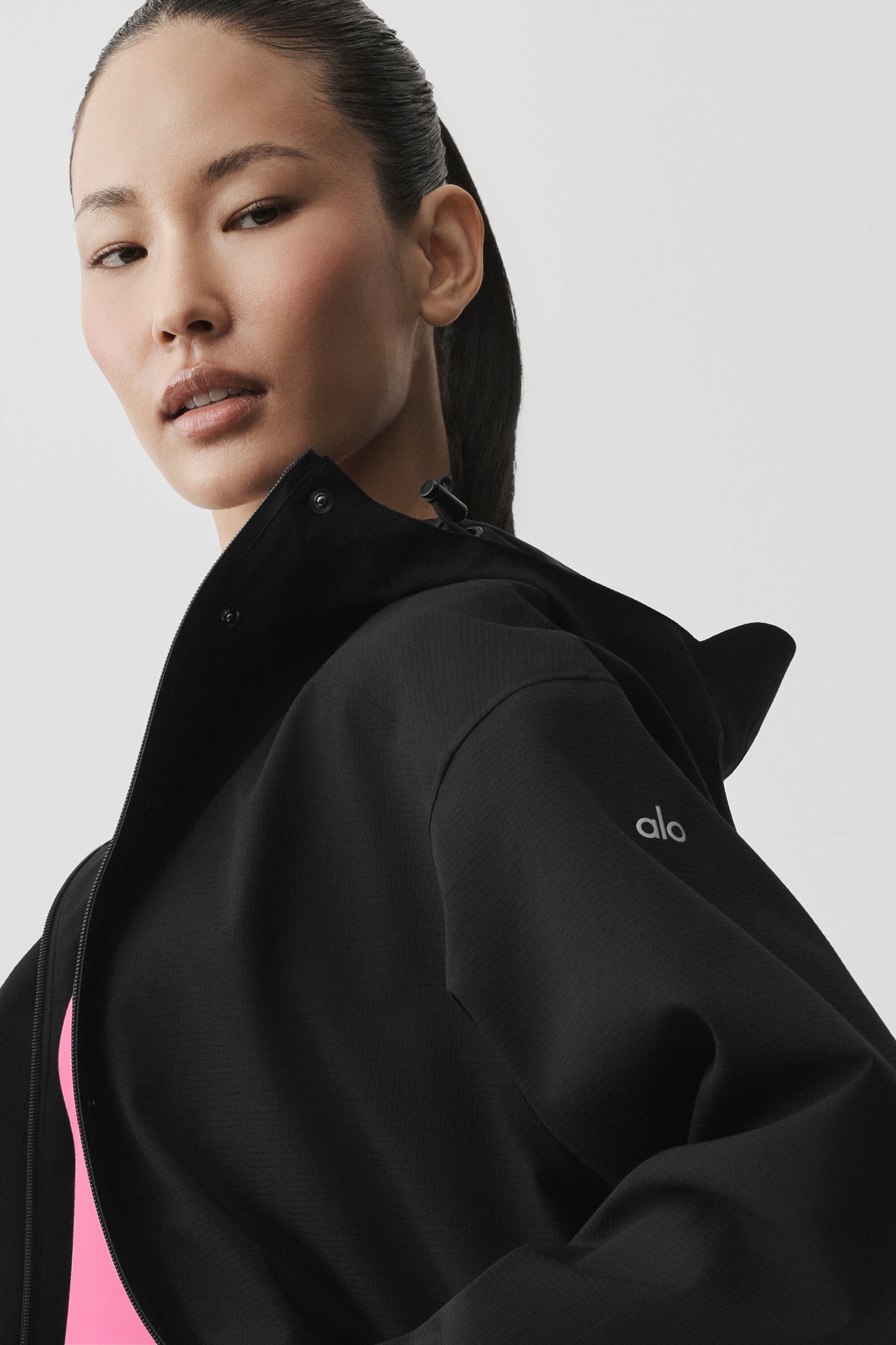 alo Rain Or Shine Long Coat - Black