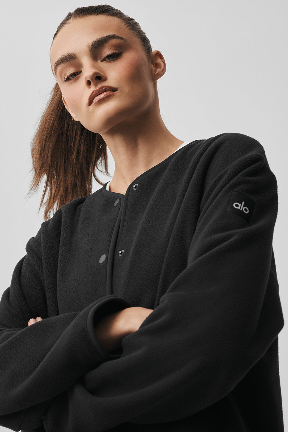 alo Polar Fleece Take Note Jacket - Black