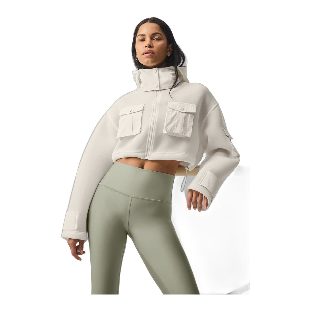 alo Cropped Engage Cargo Parka - Ivory