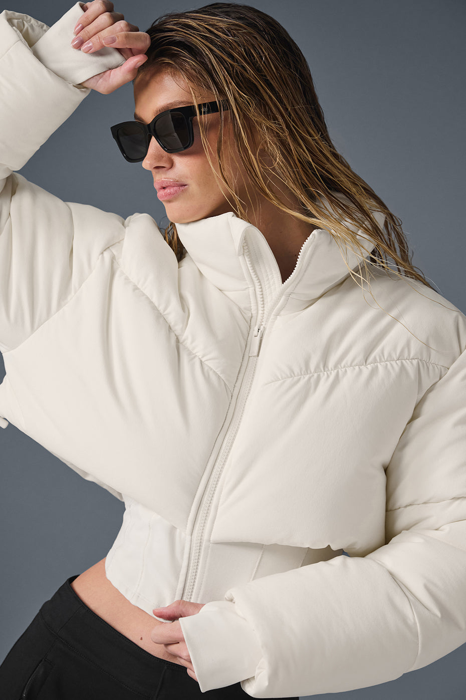 alo Main Act Corset Puffer - Ivory/Ivory