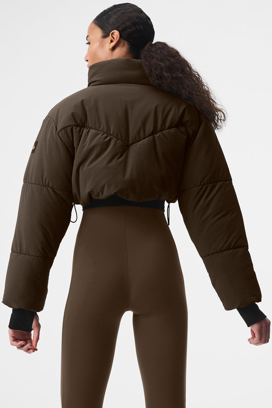 alo Main Act Corset Puffer - Espresso/Black