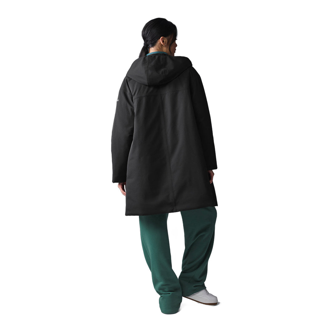 alo Rain Or Shine Puffer Long Coat - Black
