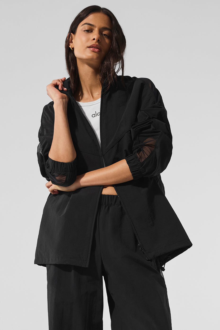 alo Origin Full-Zip Track Jacket - Black