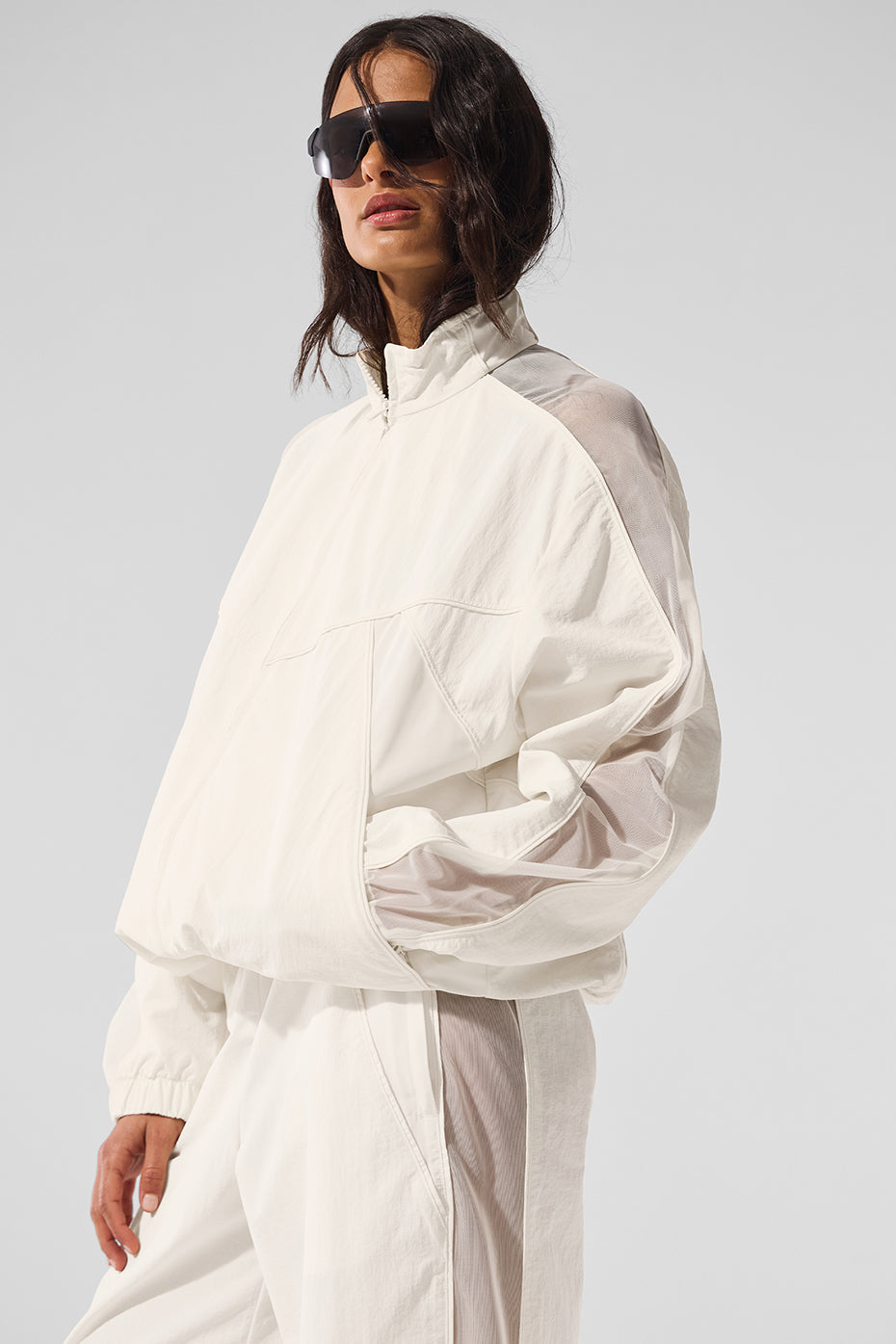 alo Origin Full-Zip Track Jacket - Ivory