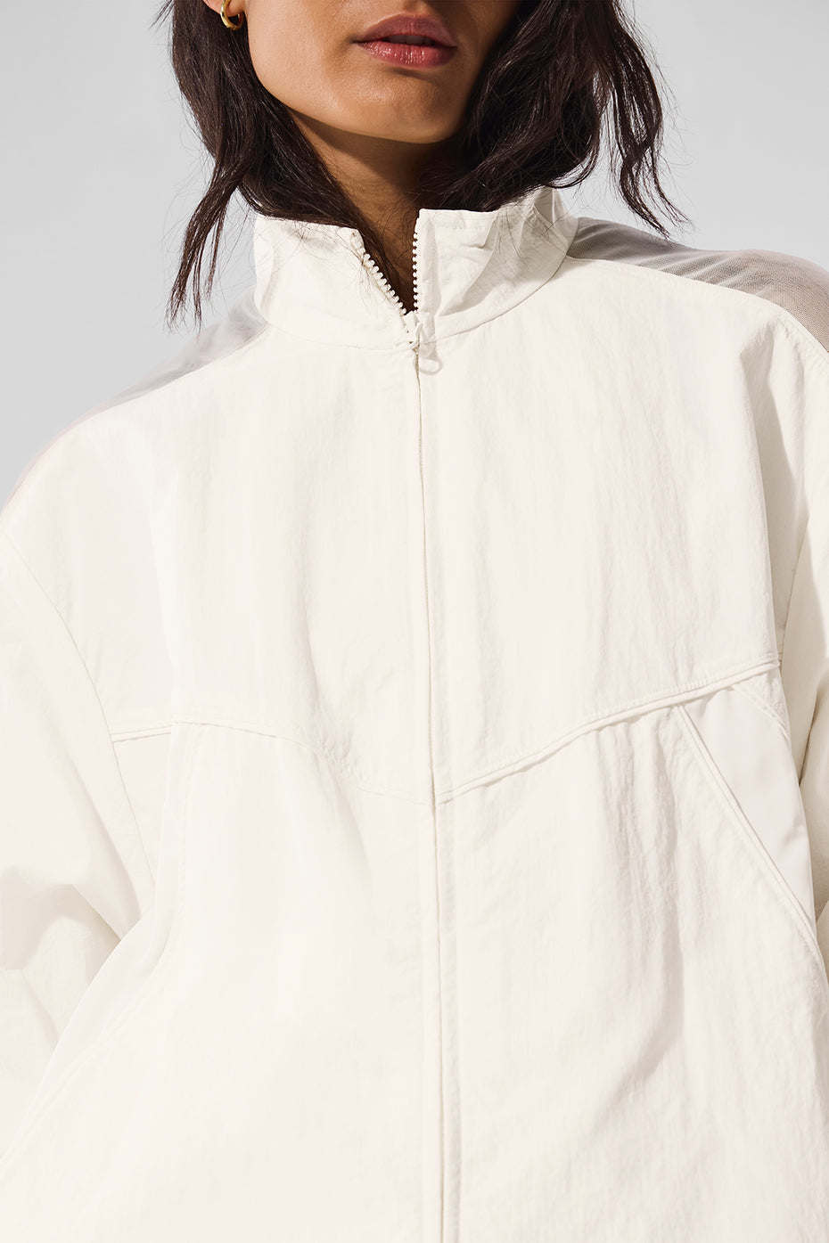 alo Origin Full-Zip Track Jacket - Ivory