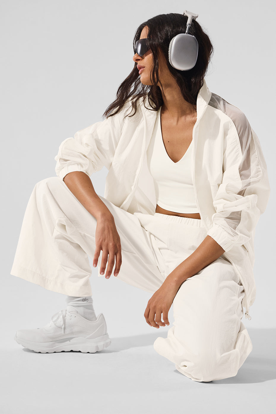 alo Origin Full-Zip Track Jacket - Ivory