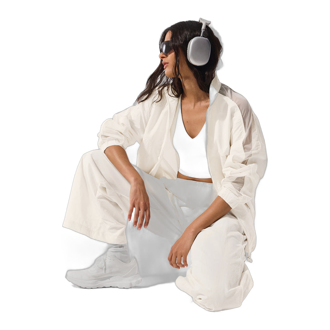alo Origin Full-Zip Track Jacket - Ivory