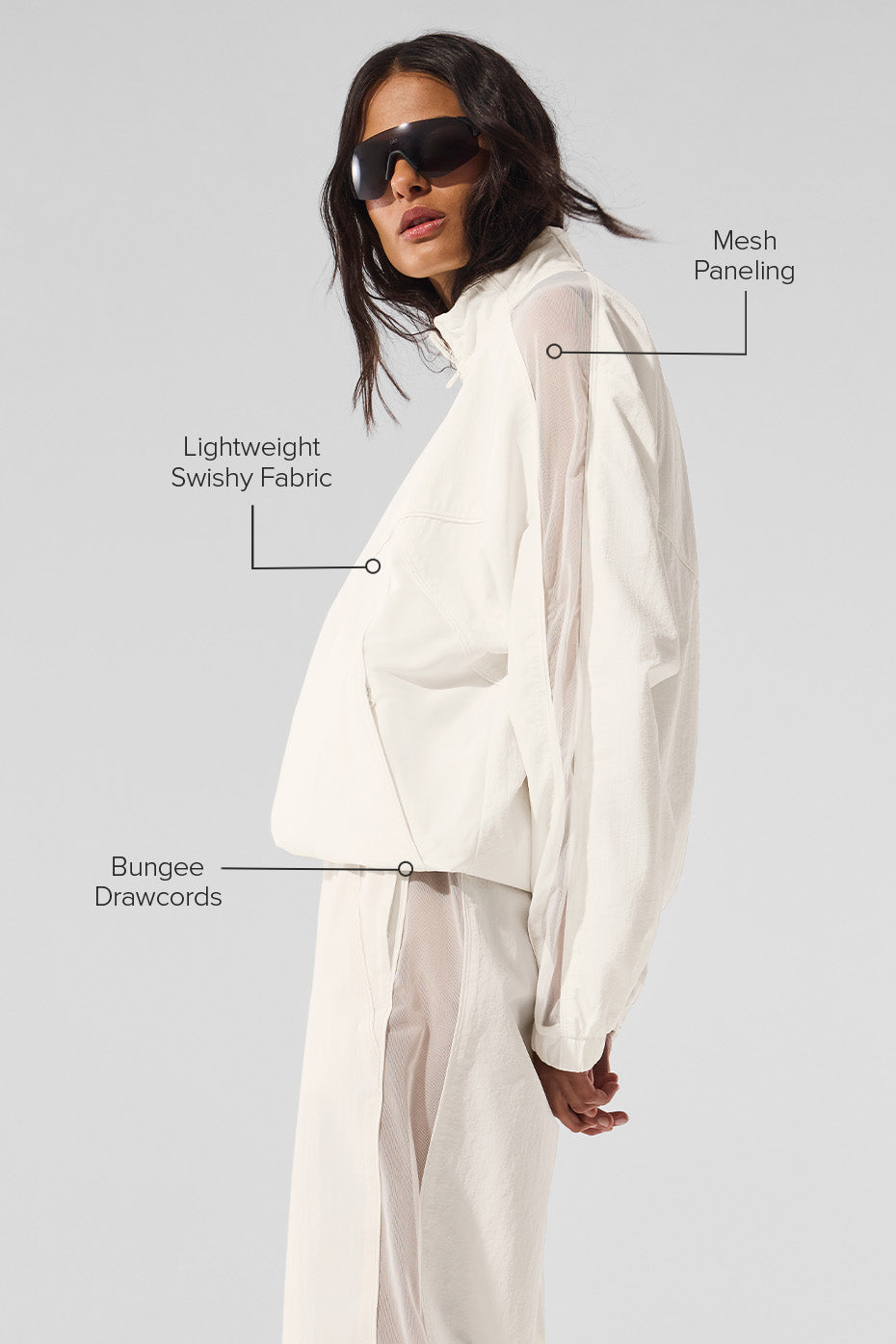 alo Origin Full-Zip Track Jacket - Ivory