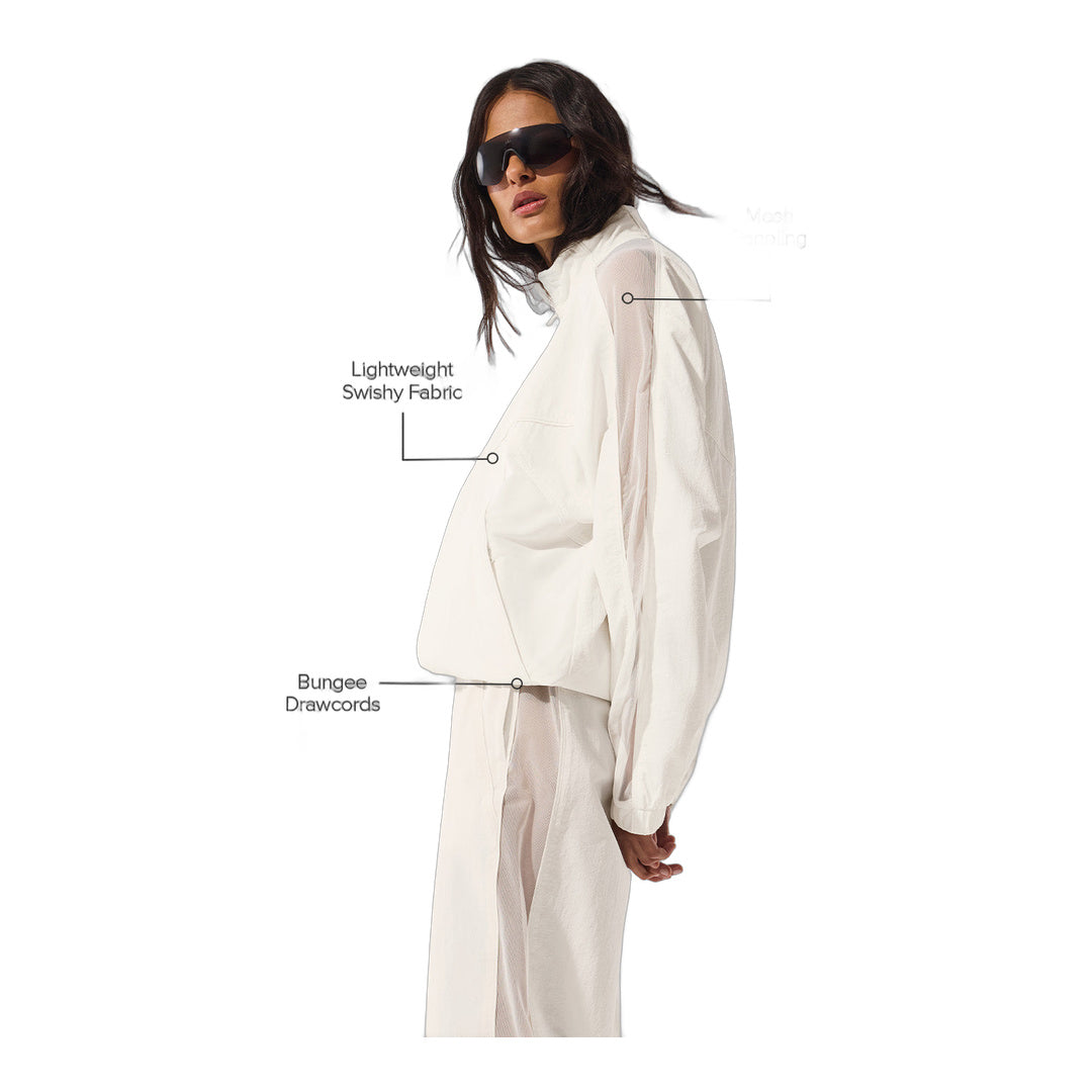 alo Origin Full-Zip Track Jacket - Ivory
