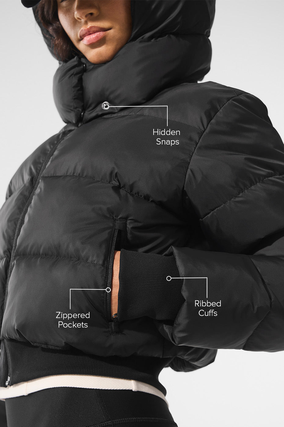 alo Foxy Puffer Jacket - Black