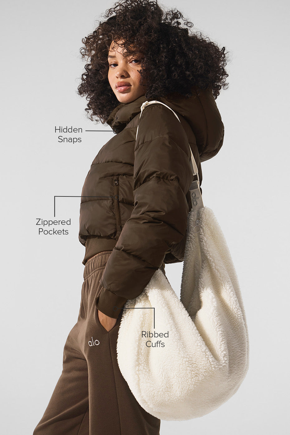 alo Foxy Puffer Jacket - Espresso