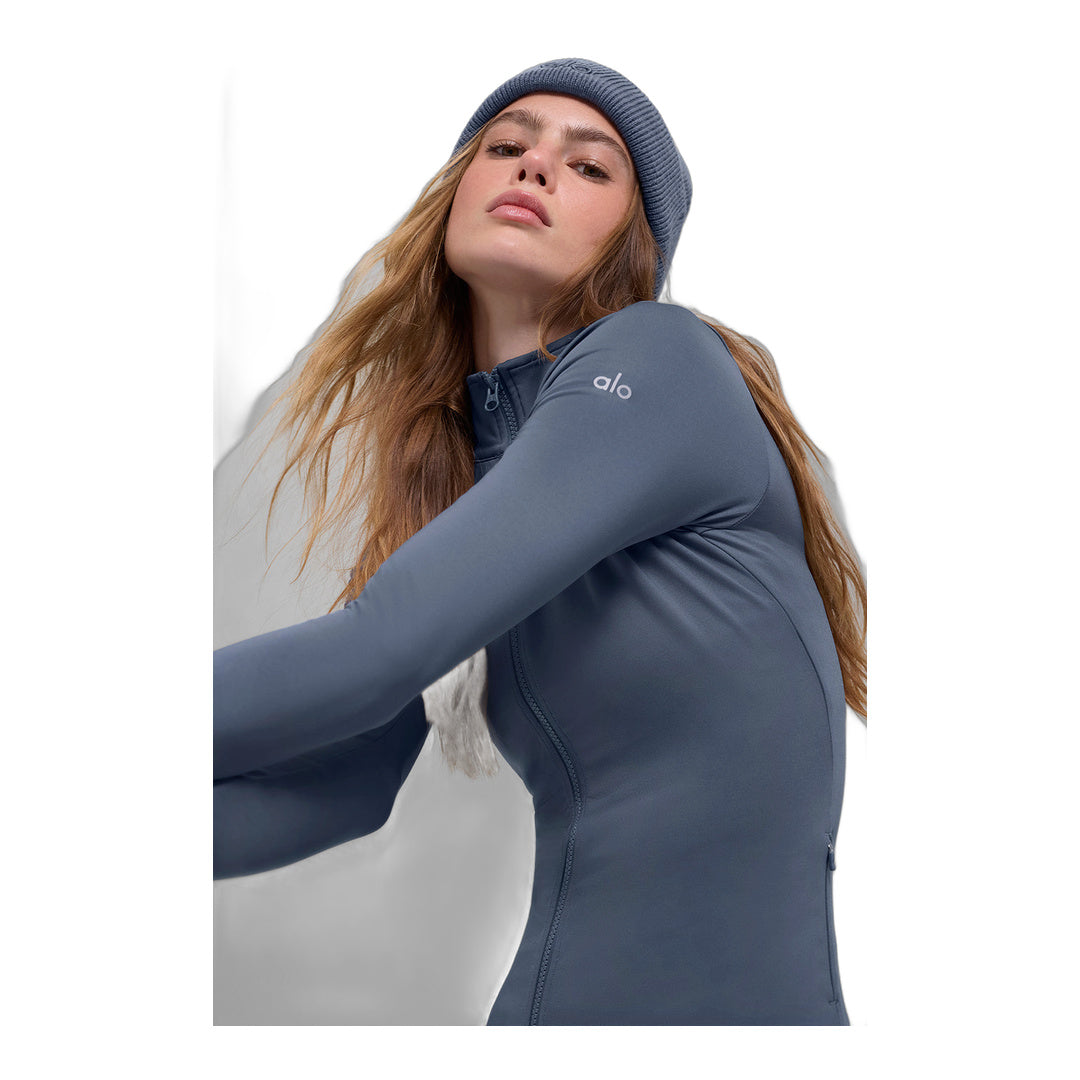 alo Airlift Winter Warm Radiant Full-Zip Jacket - Bluestone