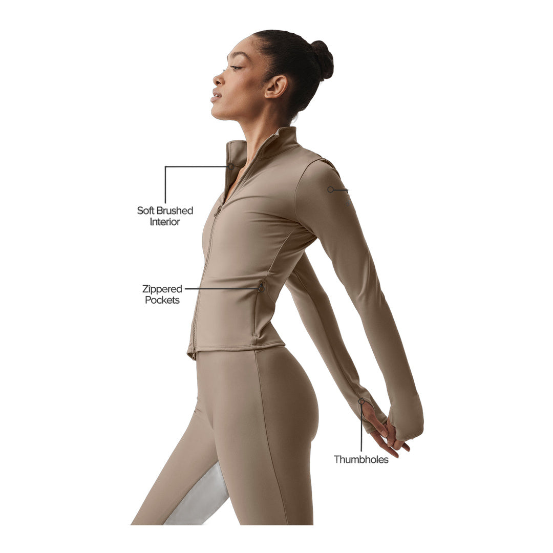 alo Airlift Winter Warm Radiant Full-Zip Jacket - Gravel