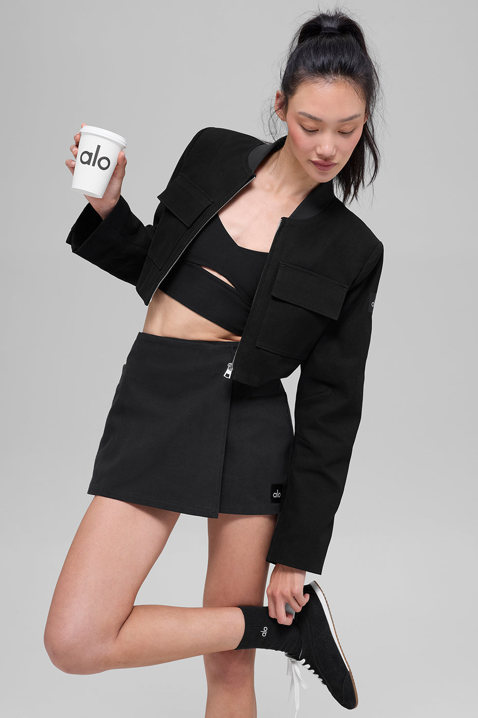 alo Cropped Main Character Jacket - Black