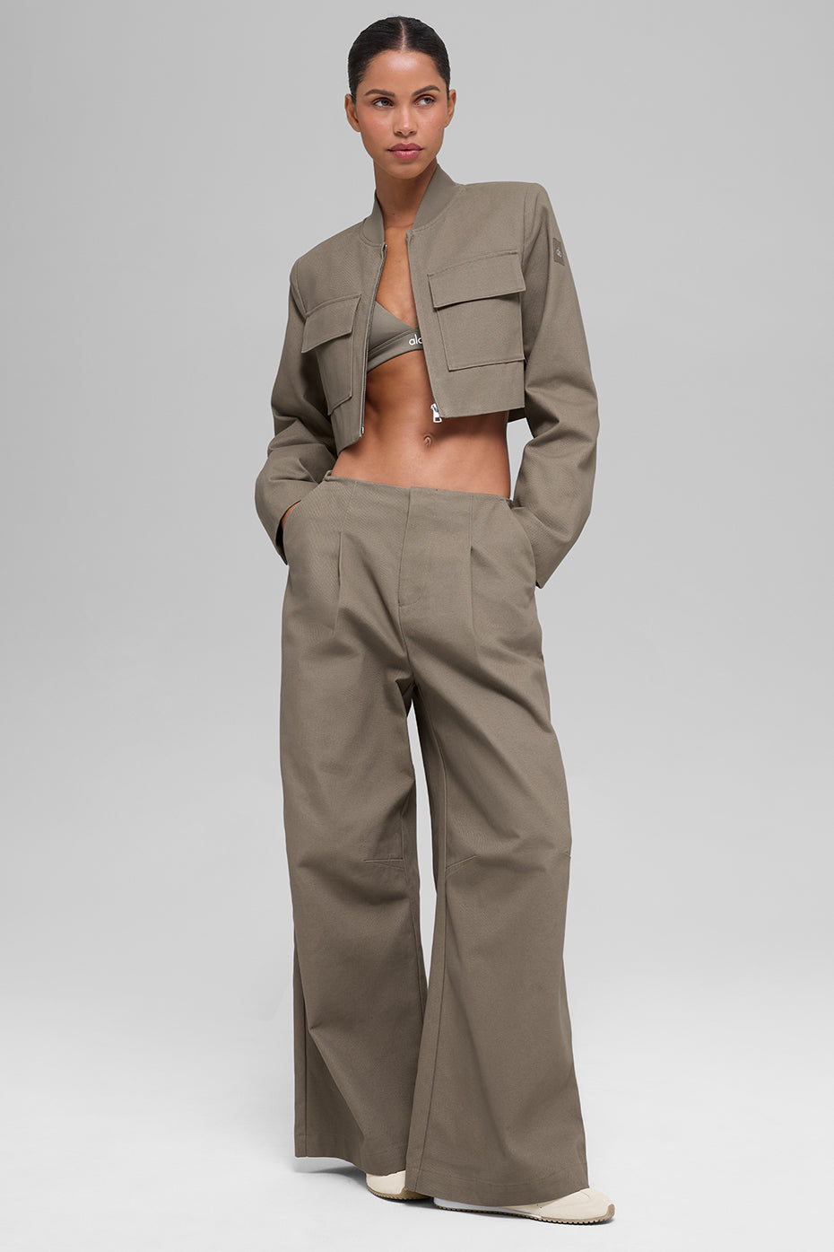 alo Cropped Main Character Jacket - Light Cocoa