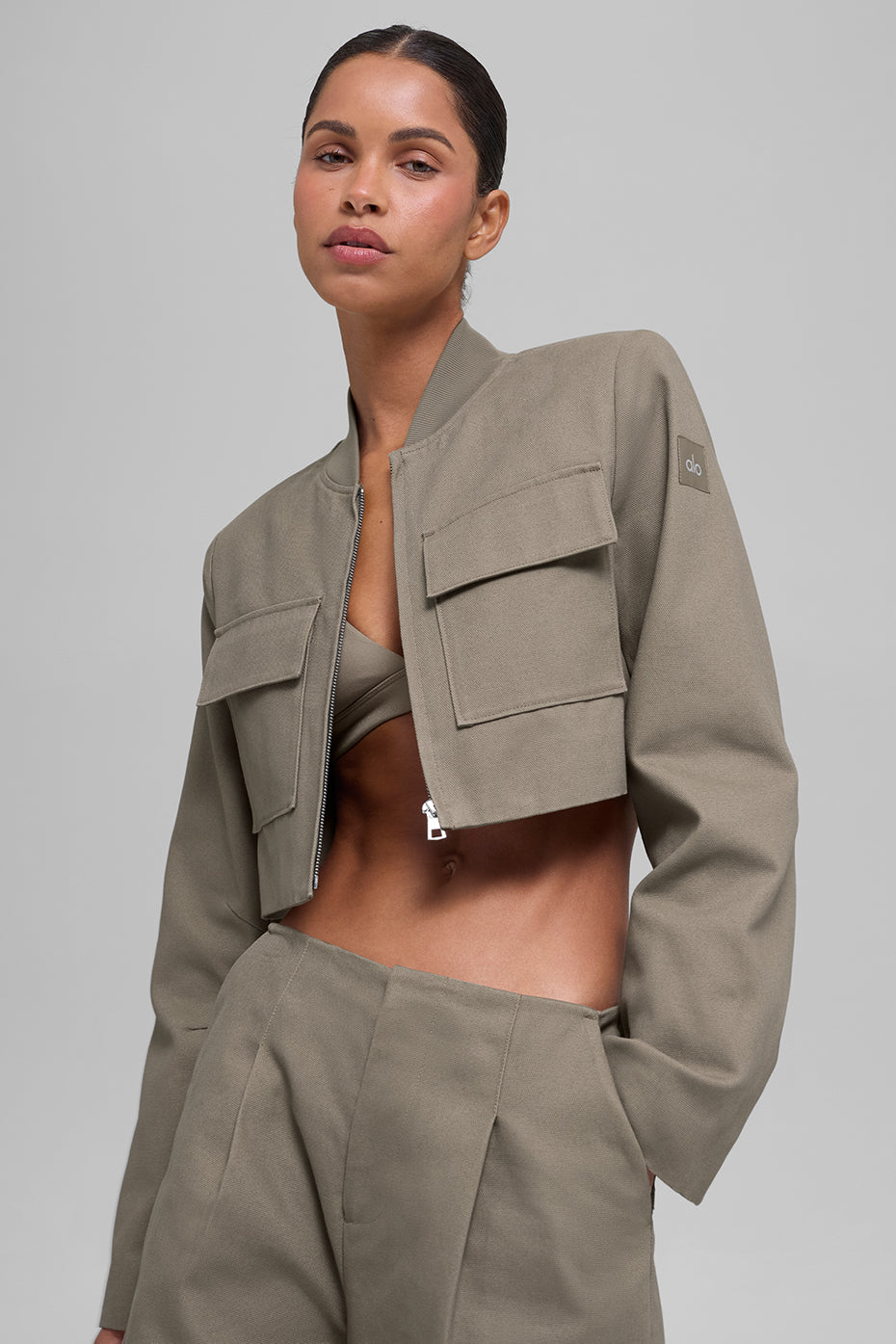 alo Cropped Main Character Jacket - Light Cocoa