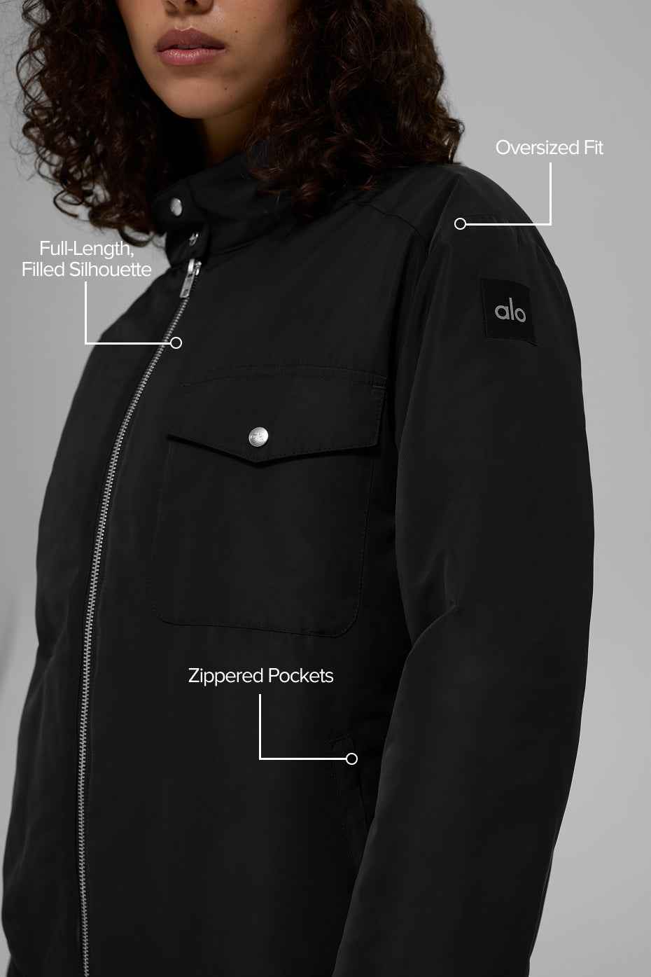 alo Work It Bomber - Black
