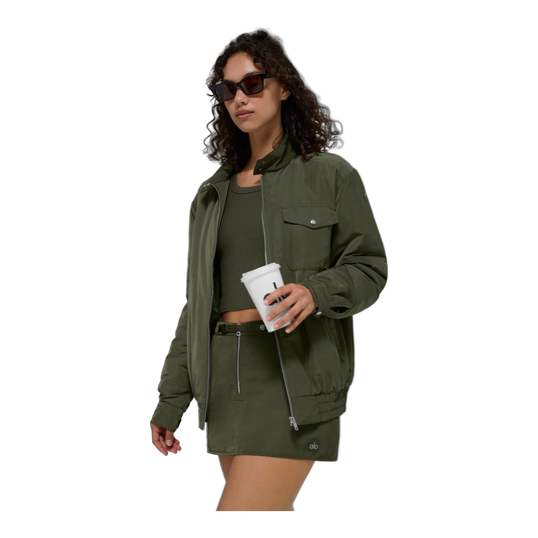 alo Work It Bomber - Green Olive