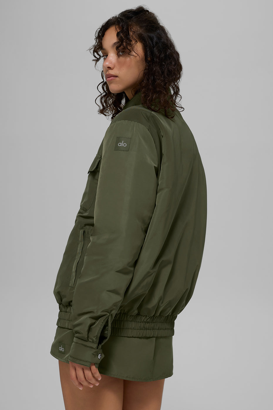 alo Work It Bomber - Green Olive