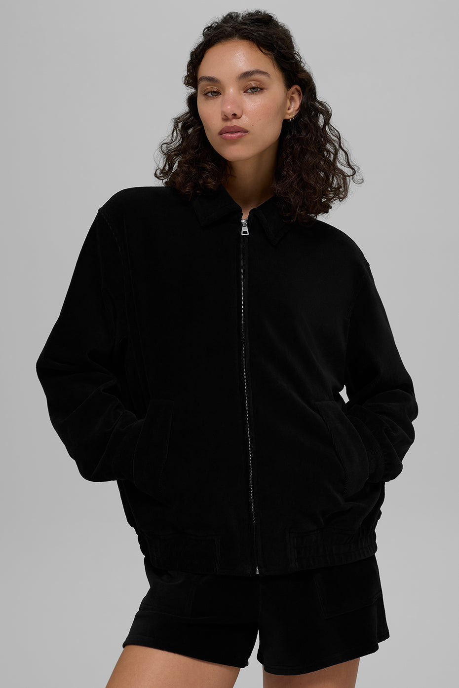 alo Micro Corduroy On Duty Jacket - Black