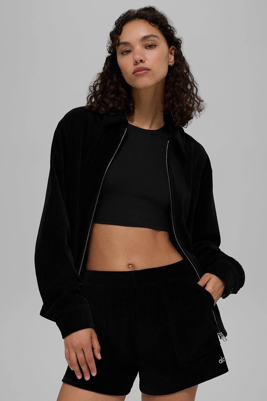 alo Micro Corduroy On Duty Jacket - Black